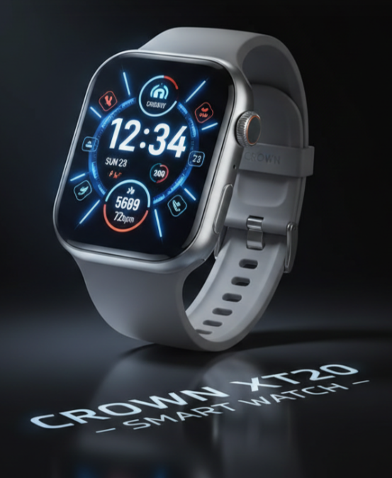 CROWN XT20 Series II Smart Watch 7+1 Combo – 2.01” Big Display with 7 Interchangeable Straps & Bluetooth Calling