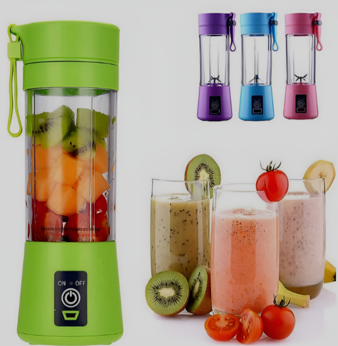 Portable Mini 6 blade Juicer blender | Outdoor Juicing Cup (380ml) - Rechargeable (random Color)